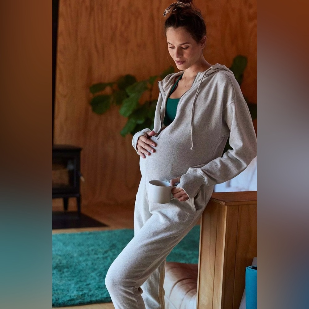 Free People x Hatch Warm Up Jumpsuit Heather Grey Small NWT Maternity Pregnancy